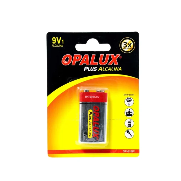 Batería de 9V Alcalina Opalux OP-61BP1 Batería en Alcalina de 9V - Opalux OP-61BP1