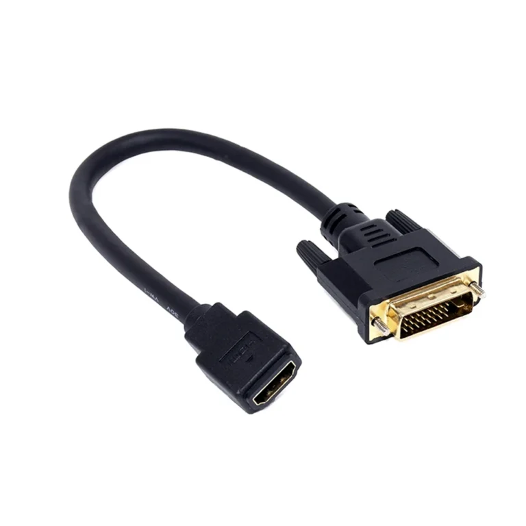Cable Adaptador DVI a HDMI Delcom DADV006 Adaptador DVI-D 24+1 a HDMI Hembra - Cable convertidor de 30cm, Cable Adaptador DVI a HDMI hembra Delcom DADV006
