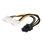 Cable Adaptador PCIe 8 PIN a 2 Molex 4 Pin Macho Glink GP-260-ST4P