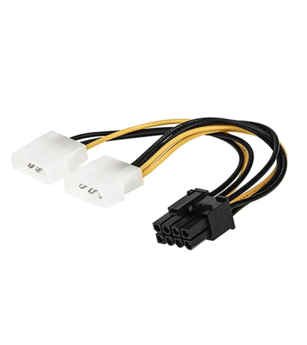 Cable Adaptador PCIe 8 PIN a 2 Molex 4 Pin Macho Glink GP-260-ST4P