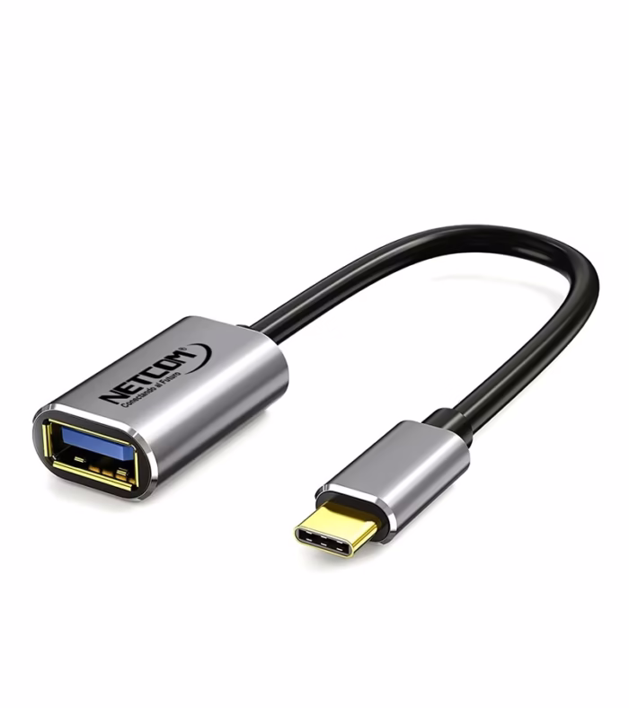 Adaptador OTG USB Tipo C a USB  Hembra   Netcom PE PH   Modelo en Cable