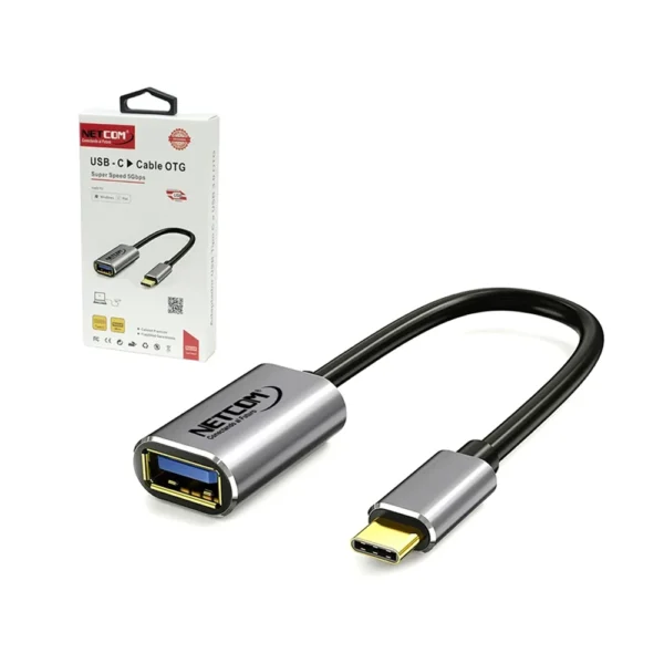 Cable Adaptador USB C OTG - Netcom PE-PH0265 Adaptador OTG USB Tipo C a USB 3.0 Hembra - Netcom PE-PH0265 - Modelo en Cable