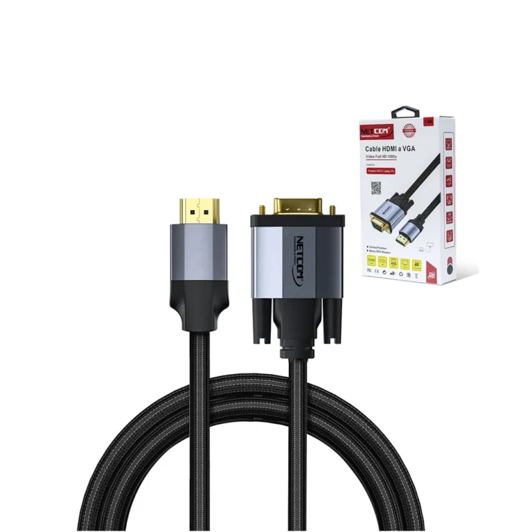 Cable Convertidor HDMI a VGA de 1.8MTS NETCOM PE-SP0022 Cable HDMI a VGA de 1.8 metros Netcom PE-SP0022