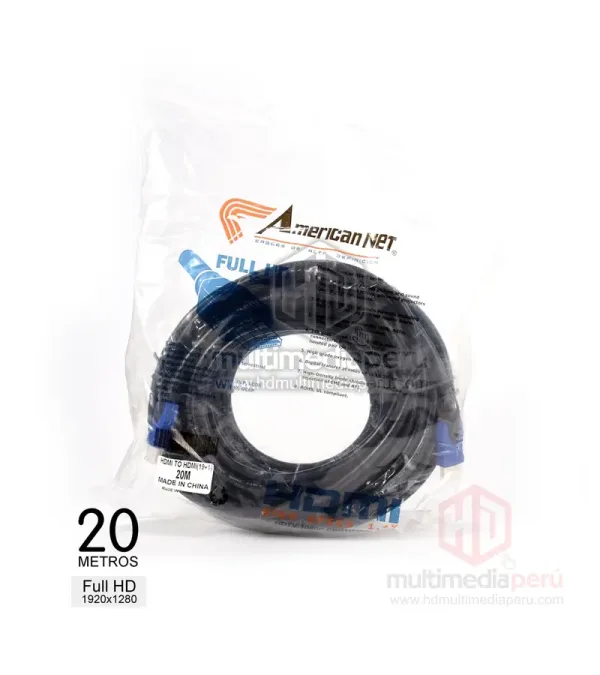 Cable HDMI de 20mt en Bolsa FullHD 1080p American NET HD092-AN