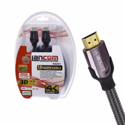Cable HDMI Lancom 1.8M, Versión 2.0: Experimenta la Máxima Definición en tus Entretenimiento Cable HDMI Lancom de 1.8 Metros v2.0 Ultra HD 2160p, Cable Enmallado, 18gbps, Conector Gold Plated, Alta resistencia y Fidelidad, Cable HDMI LANCOM 1.80 Metros v2.0 Ultra HD 4K 2160p de Alta Velocidad