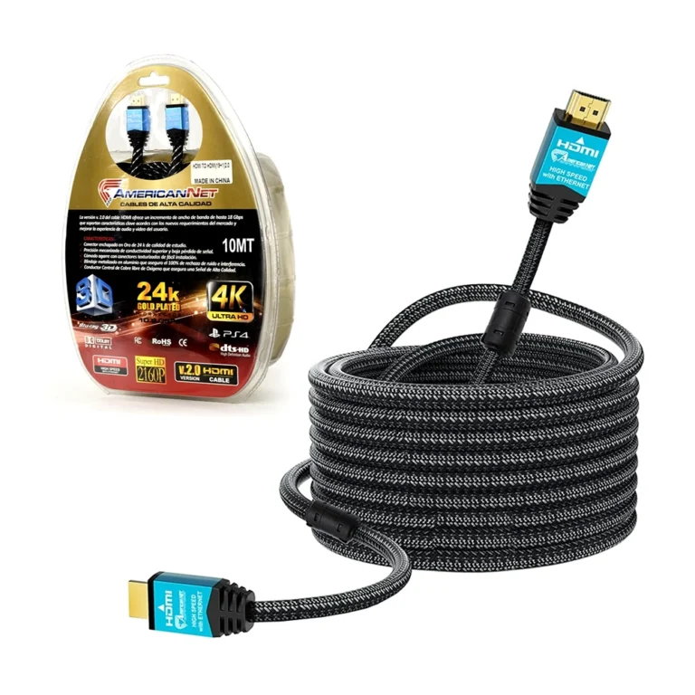 Cable HDMI de 10 metros v.2.0 4K UltraHD en Blister American NET GP090B-10M Cable HDMI de 10MT Enmallado, Soporta 4K 2160p 18Gbps Ultra HD - High Speed - Audio Retorno American NET GP090B-10M