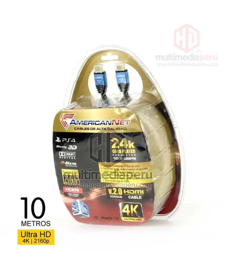Cable HDMI de 10 metros v2 UltraHD en Blister | American NET | GP090B-10M
