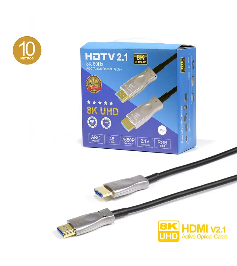 Cable HDMI de 10MT con fibra Optica  8K v2.1 Delcom DAOC010
