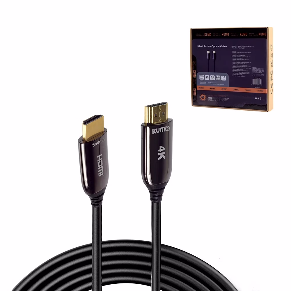 Cable HDMI de 10mt por Fibra Optica v20 KUMO STA HOPC02____ HD Multimedia PERU SAC Cable HDMI de mt por Fibra Optica v KUMO STA HOPC Cable HDMI m de Fibra Óptica Activa Ultra Delgado v Khz Real Kumo STA HOPC