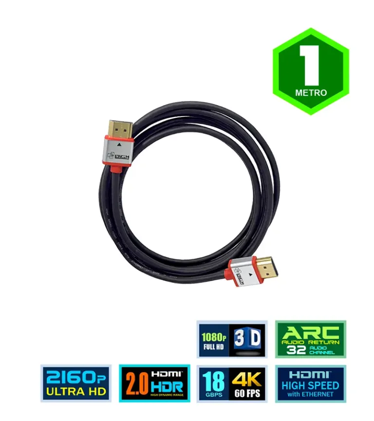 Cable HDMI de 1mt 4K Ultra Delgado Slim Lancom HAA90-SL1M, Cable HDMI 1mt Slim marca LANCOM Slim Ultra HD 2160p 4K Full HD 1080p