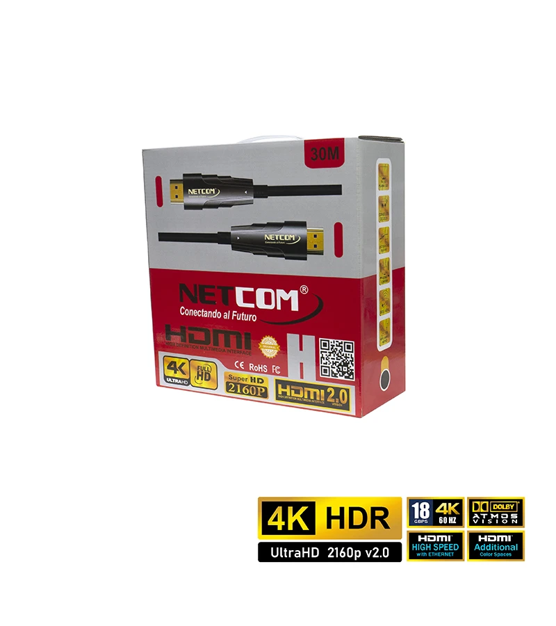 CABLE HDMI 2.0 DE COBRE DE 10 METROS ULTRA HD 4K 60HZ 26AWG NETCOM