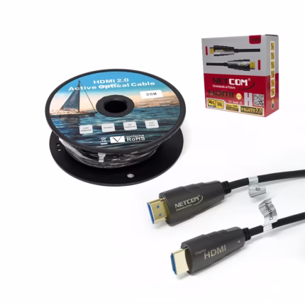 Cable HDMI de M en Fibra Óptica v K Netcom PE CB Cable HDMI MT con Fibra Óptica Activa Ultra HD V KHZ Netcom PE CB