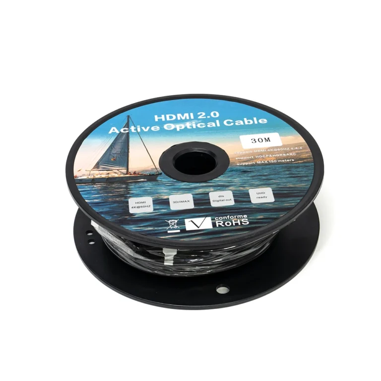 Cable HDMI de 30M en Fibra Óptica v2 4K Netcom PE-CB0847 Cable HDMI 30MT con Fibra Óptica Activa Ultra HD V2.0 4K@60HZ Netcom PE-CB0847