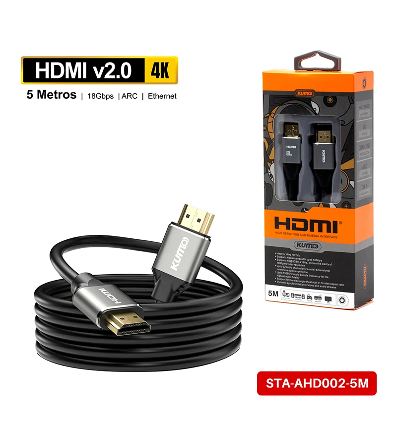 CABLE HDMI 5M 4K ENCAUCHETADO