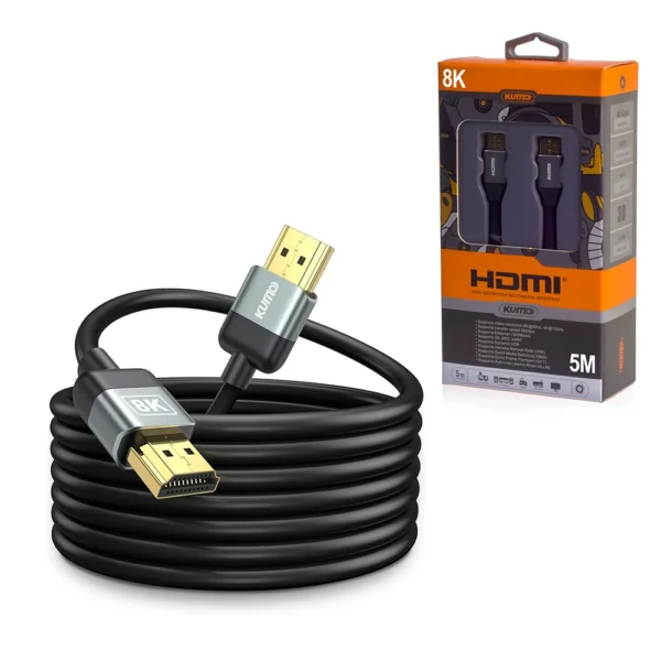 Cable HDMI de 5M 8K Kumo STA-AHD2101-5M Cable HDMI de 5 Metros en 8K@60hz 4K@120hz 2K@144hz Versión 2.1 Kumo STA-AHD2101-5M, Cable HDMI de 5MT versión 2.1 8K de Alta velocidad hasta 48Gbps - Kumo