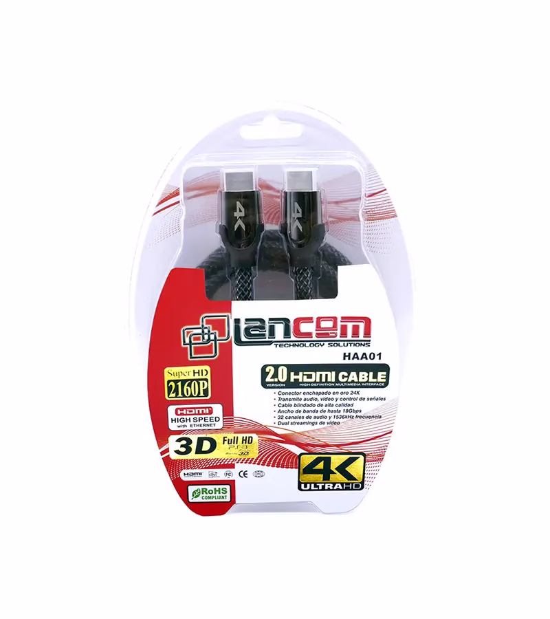 Cable HDMI de mt Lancom K Ultra HD v HAA M Cable hdmi Lancom de  metros versión  Ultra HD p K