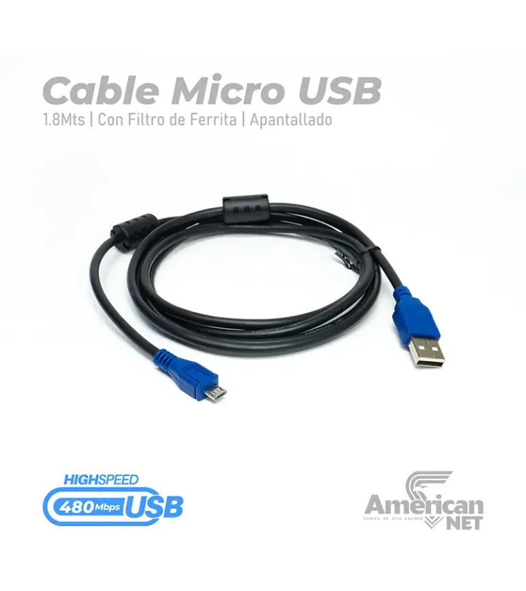 Cable Micro USB de 1.8Mts - American NET GP-020-180CM