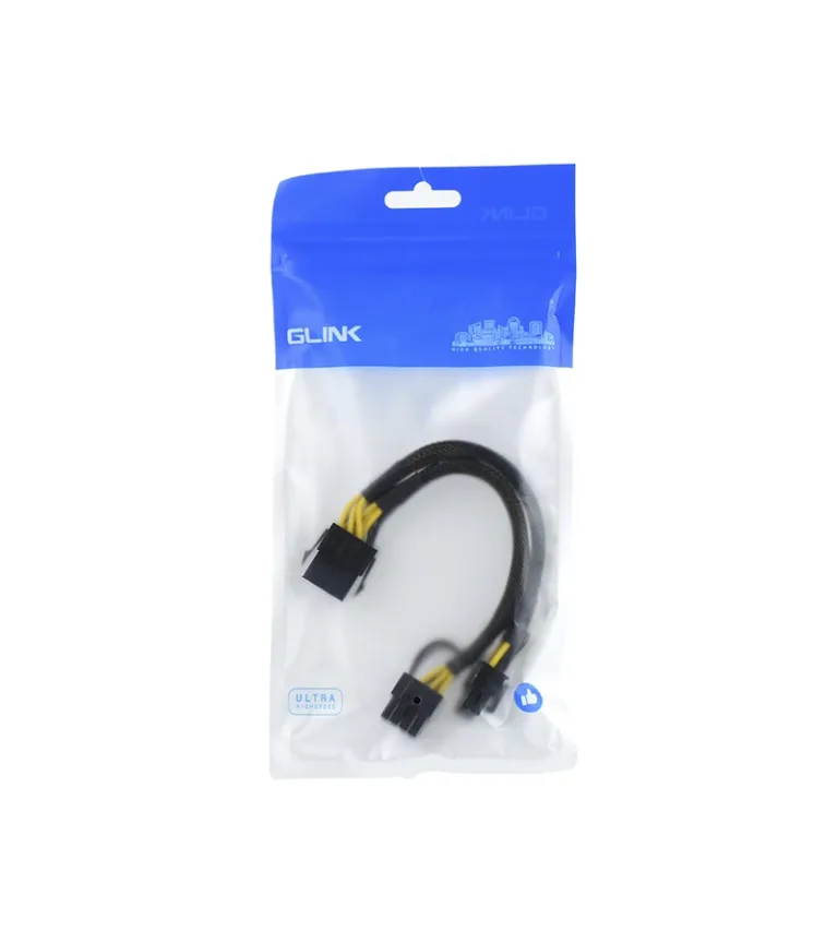 Cable PCI-Express 8 Pin a 2 PCI-e Dual 8 Pin 20cm Glink P-260-8PIN, Cable Splitter de Poder PCI Express Glink P-260-8PIN en HD Multimedia PERU SAC