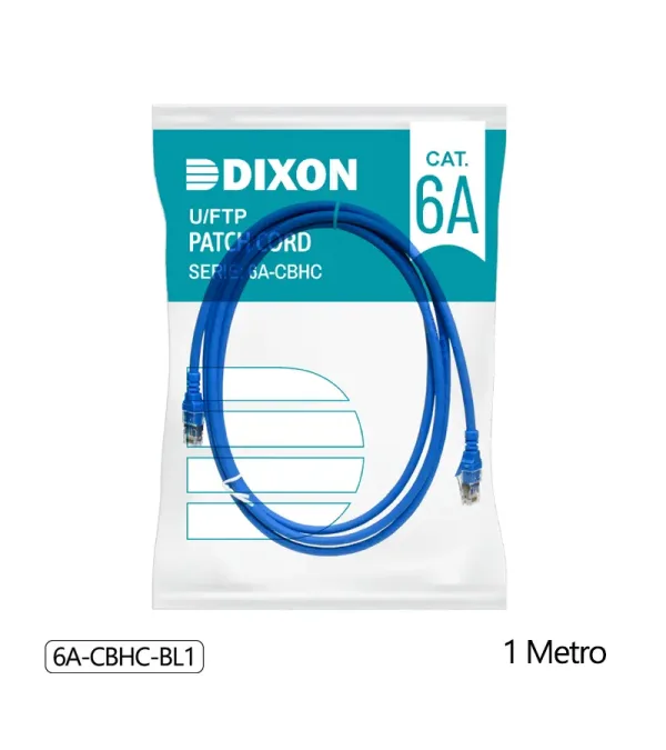 Cable Patch Cord Cat6A de 1 Metro Dixon 6A-CBHC-BL1: Conectividad de red confiable para tu hogar u oficina - Azul - Chaqueta LSZH