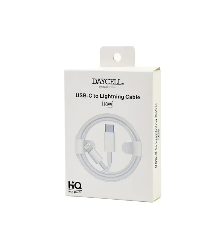 Cable USB C a Lightning  de 1M 18W, Cable de Carga Rápida 8 Pin Daycell IP12-PRO