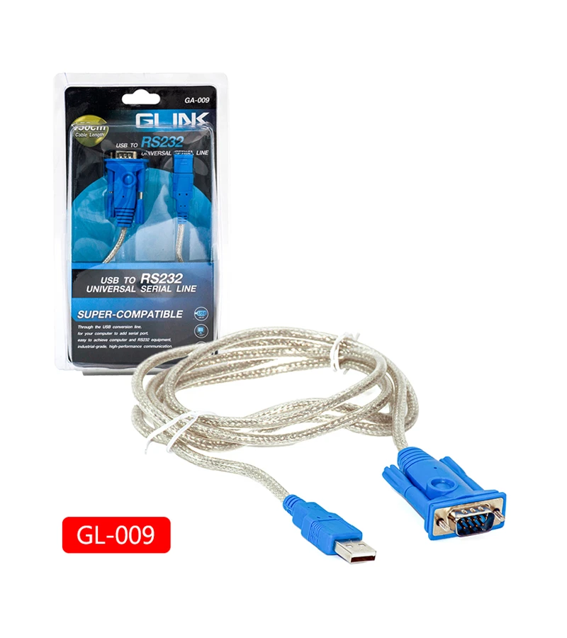 Cable USB a Serial RS232 DB9 - Glink GP-GA-009, Cable convertidor USB a DB9
