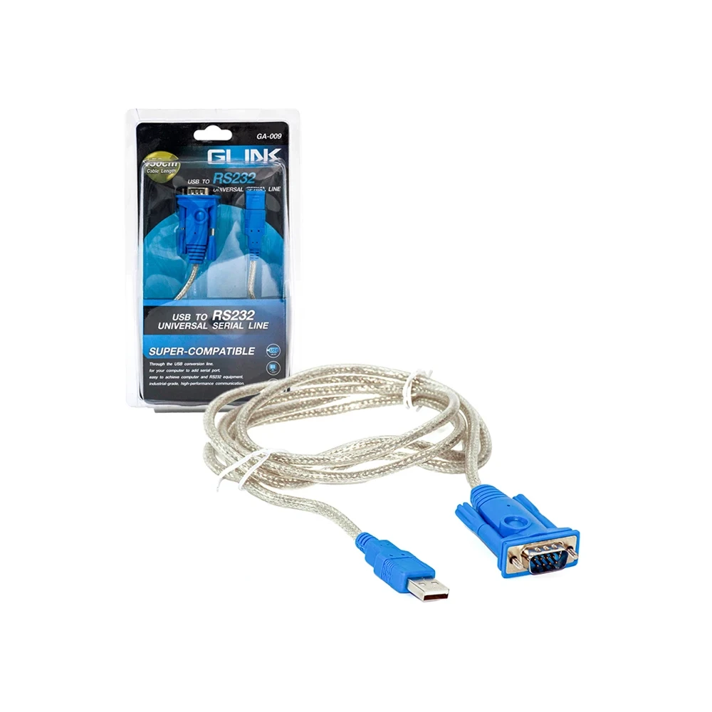 Cable USB a Serial RS232 DB9 - Glink GP-GA-009 Cable Adaptador USB a Serial RS232 con conector DB9 (9-Pin) - Glink, USB a Puerto de Comunicaciones RS232 Glink Ga-009