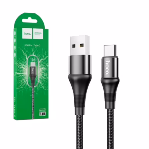 Cable USB a USB C de 1mt - HOCO X50-U Cable USB Macho a USB Tipo C de 1 Metro - Enmallado - Hoco X50-U