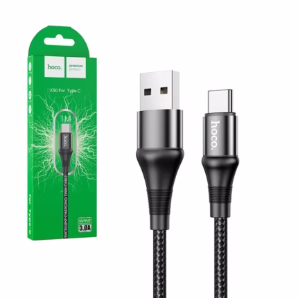Cable USB a USB C de 1mt - HOCO X50-U Cable USB Macho a USB Tipo C de 1 Metro - Enmallado - Hoco X50-U