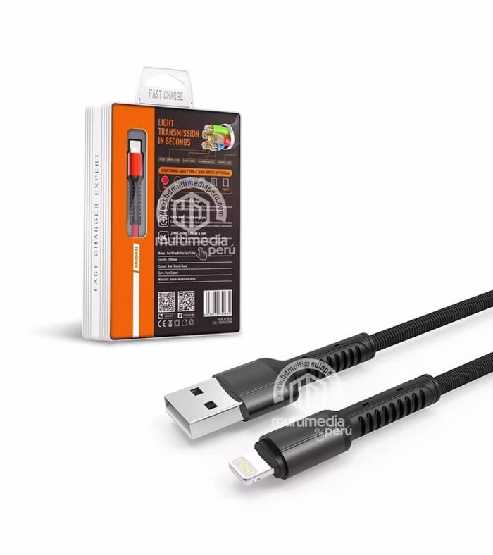 Cable USB para iPhone LDNIO LS L  Metro Reforzado con Nylon  Cable USB para iphone de  Metro LDNIO LS   Soporta carga rápida Cable USB Lightning Enmallado de  Metro   LDNIO LS L  HD Multimedia PERU SAC