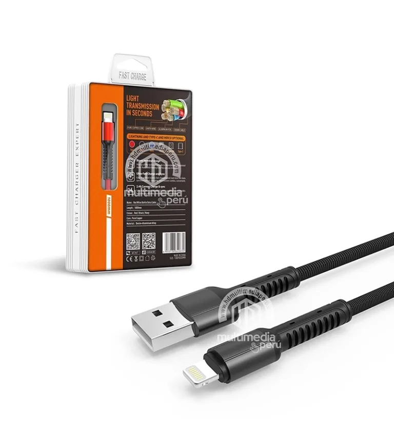 Cable USB para iphone de 1 Metro LDNIO LS63 - Soporta carga rápida Cable USB Lightning Enmallado de 1 Metro - LDNIO LS63-L