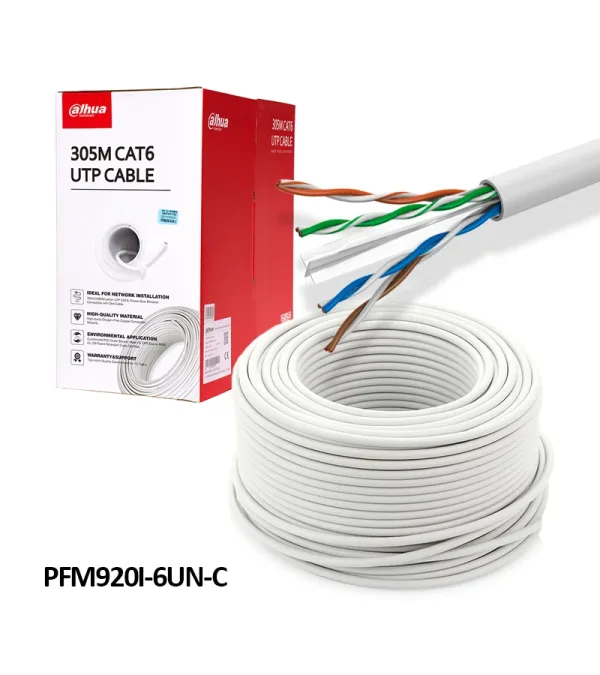 Cable de Red Categoría 6 - Color Gris Claro - Puro Cobre de 305mts - Dahua  PFM9201-6UN-C