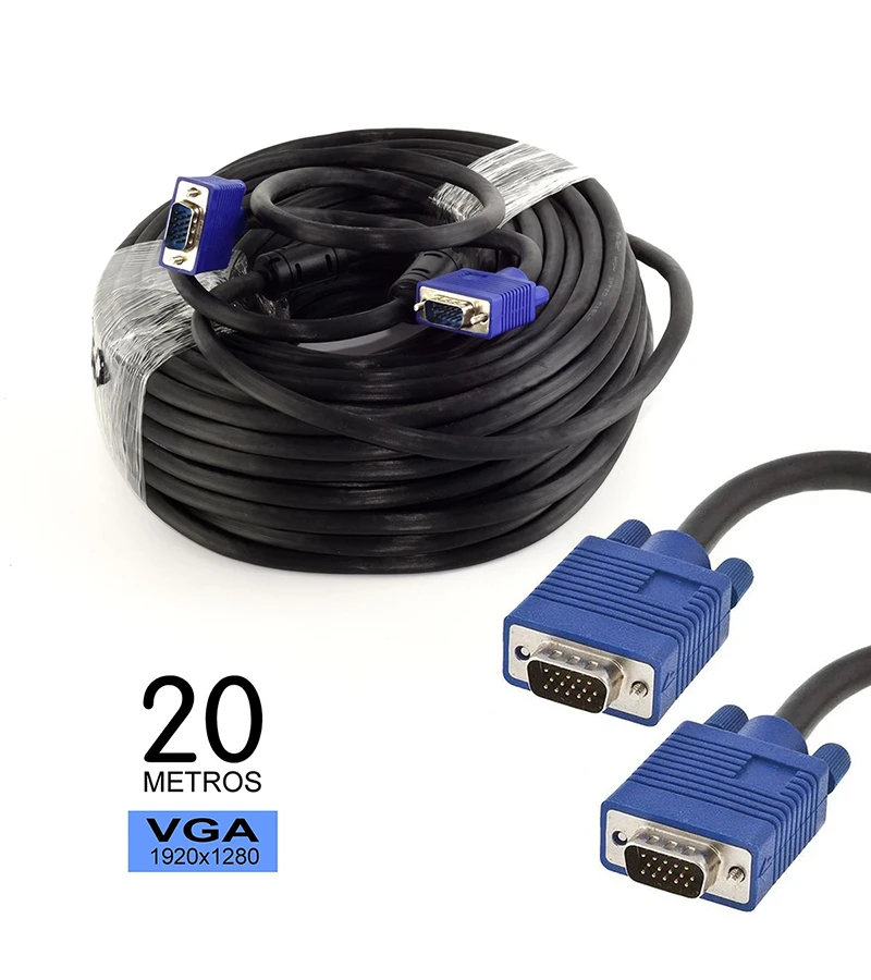 Cable VGA de 20 Metros | 15 Pines | Trautech | PE-VG0125, Cable de Video VGA de 20 metros