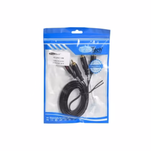 Cable MiniPlug Estéreo a 2 RCA Macho de 1.8 metros - Trautech PE-2RC180CM