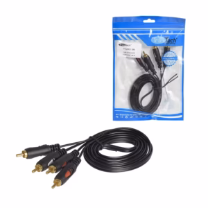 Cable de Audio RCA R+L de 1.8mt Trautech PE-2RC1.8M Cable 2 RCA a 2 RCA Macho de 1.8 metros - Trautech PE-2RC180CM 