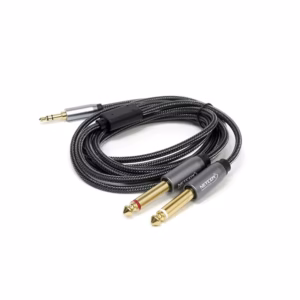 Cable Adaptador Plug 3.5mm Estéreo a 2 Plug 6.35mm 1/4" Mono Netcom PE-RS0109