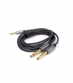 Cable Adaptador Plug 3.5mm Estéreo a 2 Plug 6.35mm 1/4" Mono Netcom PE-RS0109