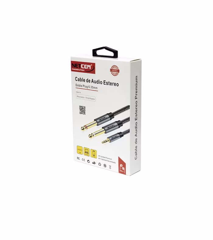 Cable Adaptador Plug mm Estéreo a  Plug mm  Mono Netcom PE RS