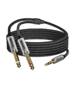 Cable Adaptador Plug 3.5mm Estéreo a 2 Plug 6.35mm 1/4" Mono Netcom PE-RS0109