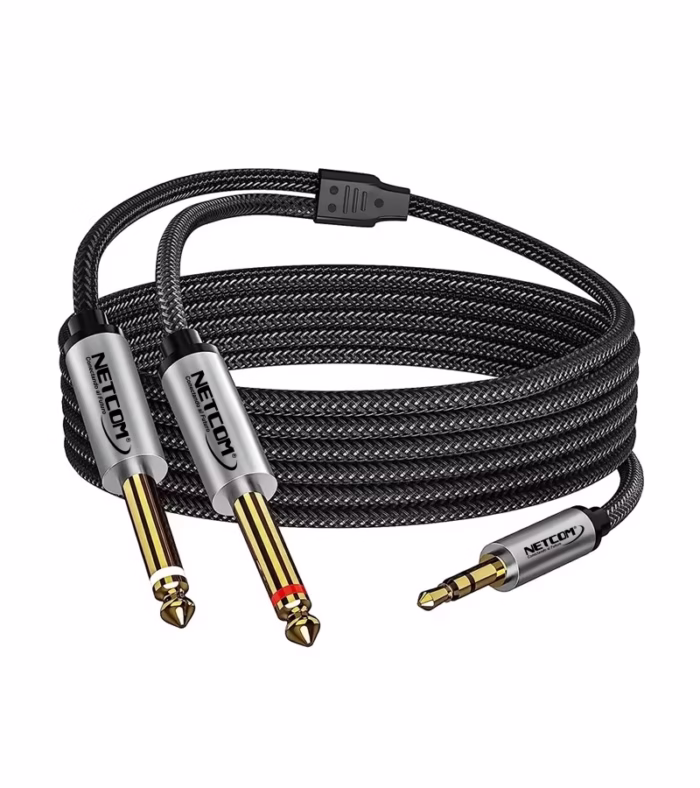 Cable Adaptador Plug mm Estéreo a  Plug mm  Mono Netcom PE RS