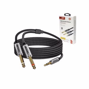Cable de Audio MiniPlug 3.5mm a 2 Plug Netcom PE-RS0109 Cable de Audio Jack 3.5mm a 2 Plug 1/4, Cable Adaptador Plug 3.5mm Estéreo a 2 Plug 6.35mm 1/4" Mono Netcom PE-RS0109, Cable Audio MiniPlug a 2 Plug 6.35mm de 1.8 Metros NETCOM PE-RS0502: Conecta tu Laptop o Celular a Sonido Profesional