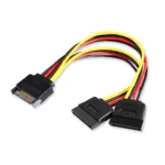 Cable Sata a 2 Sata Hembra Glink ES-25P Cable de Poder Sata Macho a 2 Sata Hembra, Cable Sata Macho a 2 Sata Hembra - American Net ES-25P, Cable Adaptador Sata Macho a 2 Sata ES-25P, Conector Sata Macho a 2 Hembras 10cm
