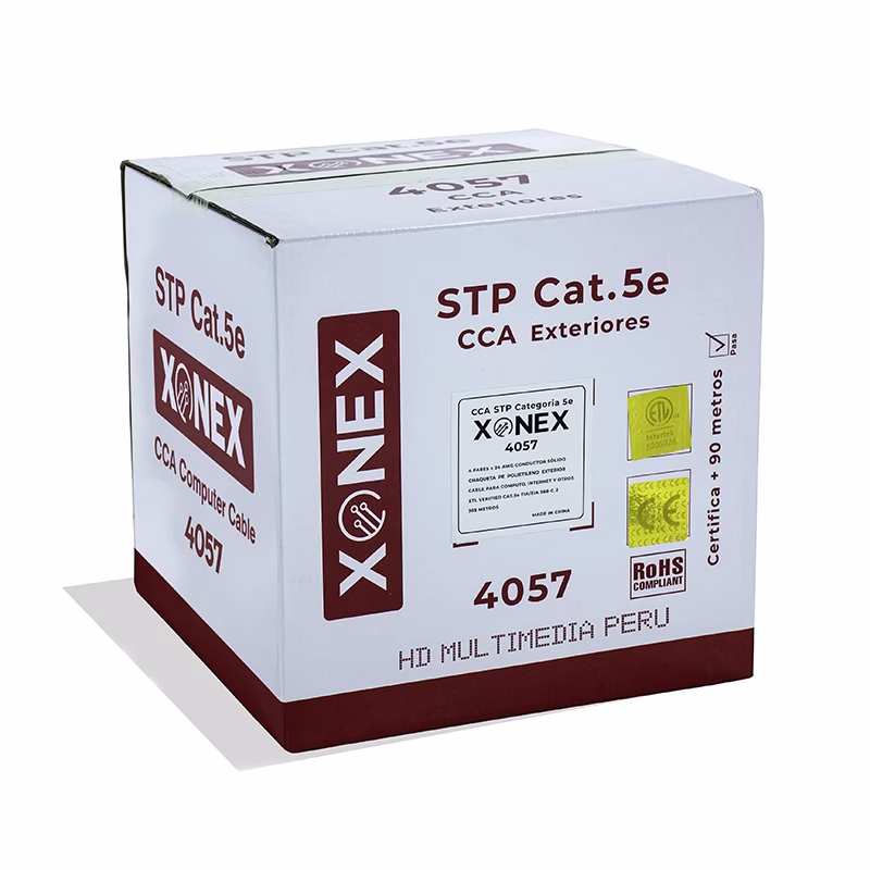 Cable de RED STP CatE XONEX  UTP CCA Exterior UV Cable UTP Cate para Exteriores XONEX  STP