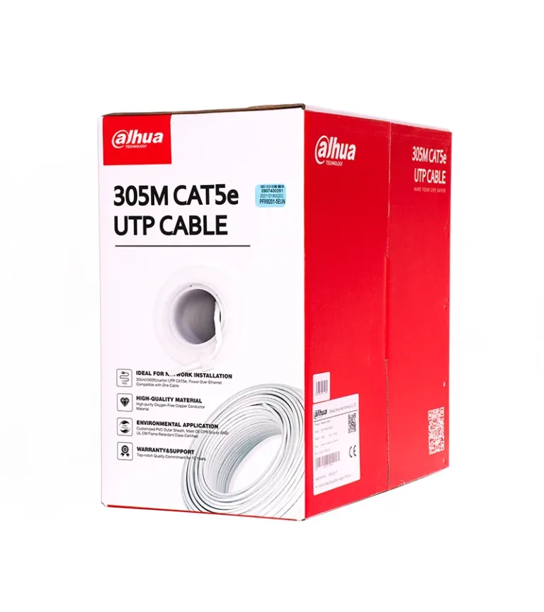 Cable UTP Cat5E de Puro Cobre con 305Mts - Color Gris Claro Dahua PFM902I-5EUN