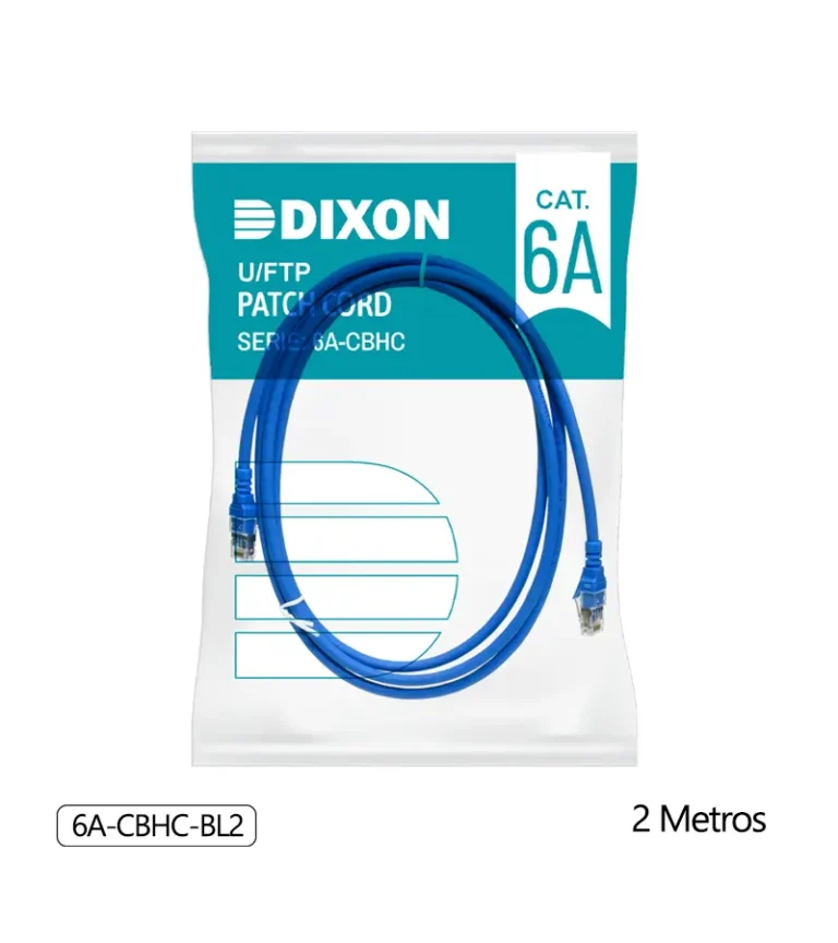 Cable Patch Cord Cat6A de 2MT Dixon 6A-CBHC-BL2 – Azul – Chaqueta LSZH Patch Cord DIXON Cat6A de 2mt LSZH – Color Azul – Certificado con Chaqueta LSZH 6A-CBHC-BL2