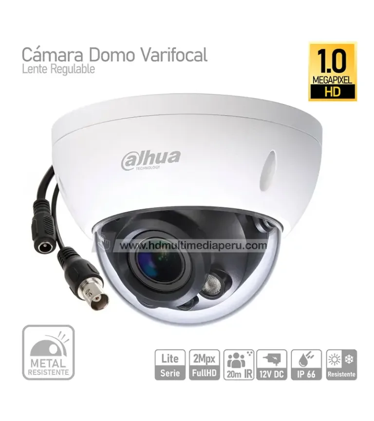 Cámara Dahua HAC-DRBW1100VF3, Cámara Vari Focal Antivandálica HD 1mpx Dahua HAC-HDBW1100VF3