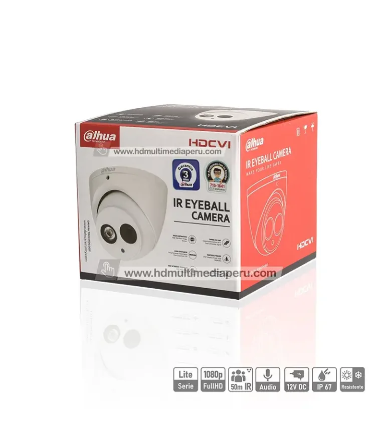 Cámara Dahua HDW1200EM, Cámara de Seguridad Domo DAHUA HAC-HDW1200EM-A-S4 IR 50m 2MP