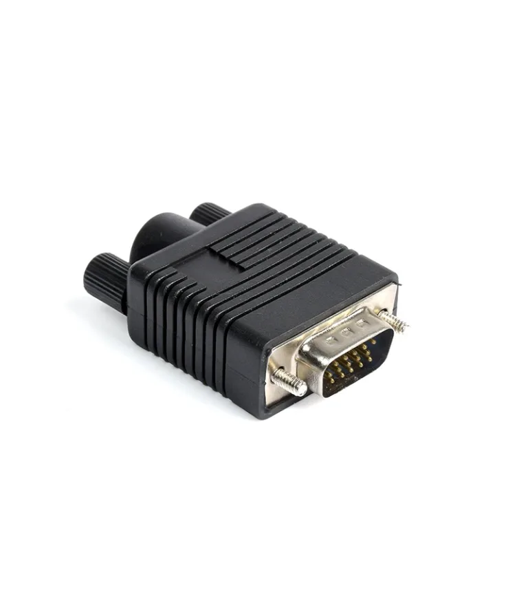 Conector VGA Macho con Capucha de Plástico High Full Max ZZ-CP-DB15C
