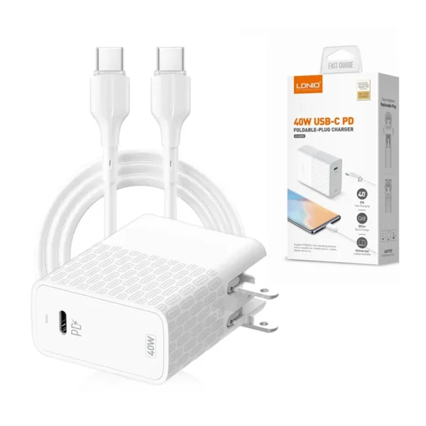 Cargador Rápido para Celular de 40W Ldnio A1405C Cargador USB de 40W para Tableta, Celular o Laptop PD 40W Quick Charge 3.0 Ldnio A1405C