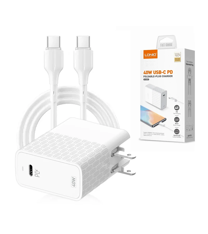 Cargador Rápido para Celular de 40W Ldnio A1405C Cargador USB de 40W para Tableta, Celular o Laptop PD 40W Quick Charge 3.0 Ldnio A1405C