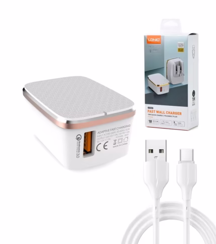 Cargador Rápido para Celular W Q Ldnio AQ Cargador Rápido para Celular o Tableta con tecnología Q y Cable USB C de  Metro Ldnio AQ